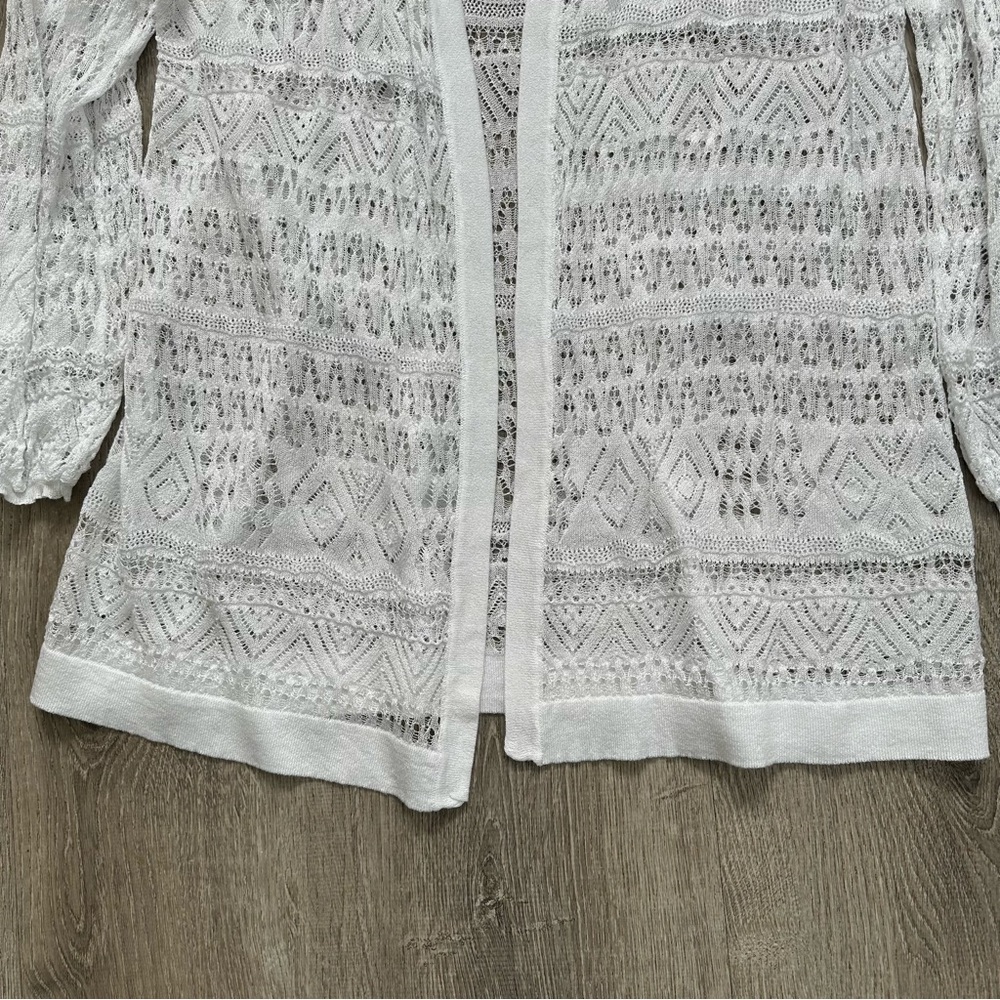 Collection etc‎ White Crochet Cardigan Sweater - Picture 3 of 5
